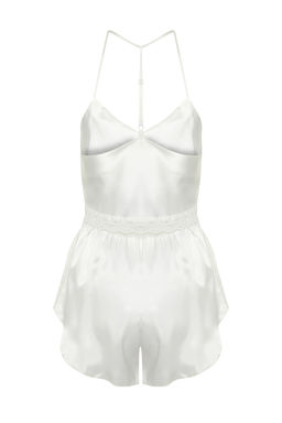 Trendyolmilla Siyah Dantelli Ip Ask?l? Crop Saten Sortlu Dokuma Pijama Tak?m? THMSS22PT0264 фото 18