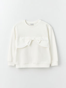 Bisiklet Yaka Uzun Kollu K?z ?ocuk Sweatshirt