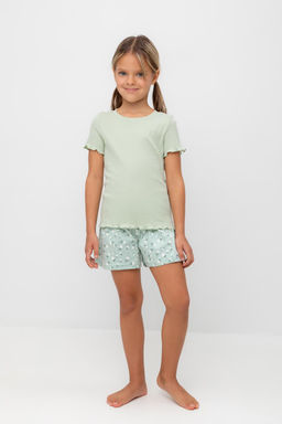 К 1596/морская пена,цветочный танец пижама дет