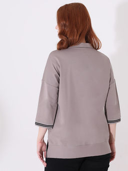 Блузка поло цвета какао - Almond фото 4