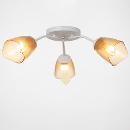 Люстра «Оникс» BayerLux 3×15 Вт E27, белый-коричневый, 50×50×15 см