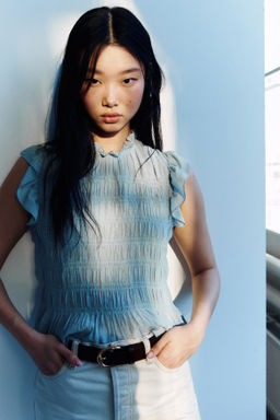 Top nido de abeja con peplum - H&m фото 5
