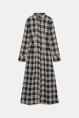 CHECKED PLEATED MIDI DRESS - Zara фото 7