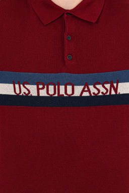 U. S. Polo Assn Мужской бордово-красный трикотаж с воротником поло - U.s. polo assn фото 14
