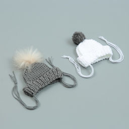 Шапка вязаная для собак, с помпоном, XS-S (объем головы 22 см, высота 7,5 см), микс - Пижон фото 10