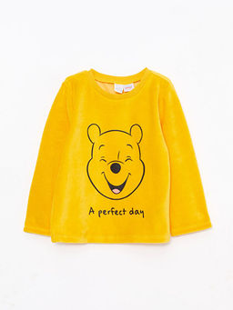 Bisiklet Yaka Uzun Kollu Winnie the Pooh Bask?l? Erkek Bebek Pijama Tak?m? - Waikiki фото 2