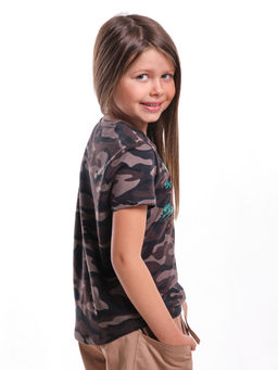 Футболка с принтом для девочки UD 4653 камуфл