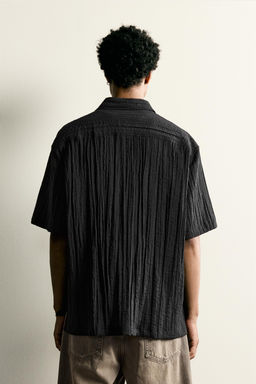CAMISA RELAXED FIT RELIEVE / Negro - Zara фото 3