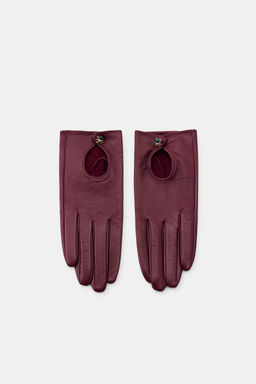 LEATHER SPIDER GLOVES - Zara фото 3