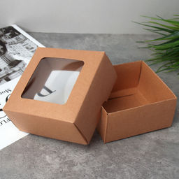Коробка подарочная складная 10x10x5 см / 326-B /уп 12/300/крафт - Галеонтрейд фото 3