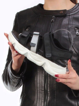 08-PED76-1 BLACK Босоножки (текстиль, стелька натуральная кожа) - Фабричный китай фото 2