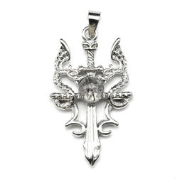 Подвеска Меч с рутиловым кварцем 18*30мм