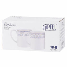 51558 GIPFEL Набор кружек ORPHEUS 350 мл, 2 шт. Материал: фарфор. Цвет: белый с синим - Werner фото 3
