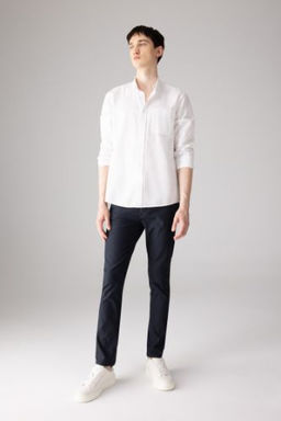 Yazl?k Chino Kanvas Pantolon Slim Fit Dar Kesim Cepli Dar Paca