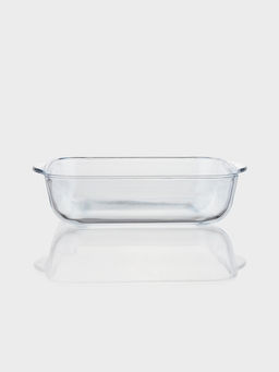 Форма для запекания Paşabahçe Borcam, 2 л, 25.6×22 см, с крышкой, квадратная, жаропрочное стекло, прозрачная