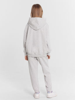 Комплект для девочек (худи, брюки) серый с печатью - Mark formelle фото 3