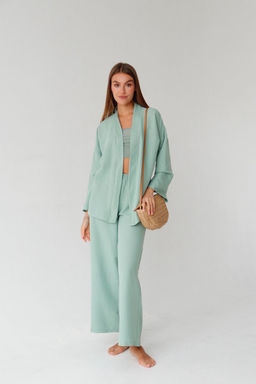 9363 Костюм из кимоно и брюк-палаццо в цвете мята - Martichelli фото 2