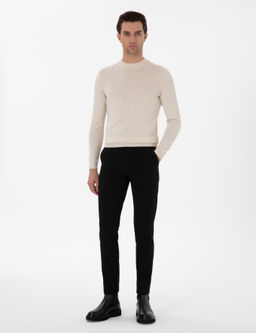 Siyah Slim Fit Kanvas Pantolon