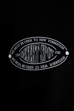 Свободная футболка с коротким рукавом и круглым вырезом сзади с принтом и карманами - Defacto фото 5