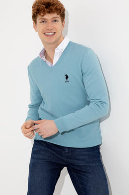 U. S. Polo Assn / Мужской синий базовый свитер - U.s. polo assn фото 15