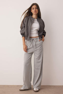 Antrasit Cizgili Lastikli Bel Wide Leg/Genis Kesim Orme Pantolon TWOAW26PL00061