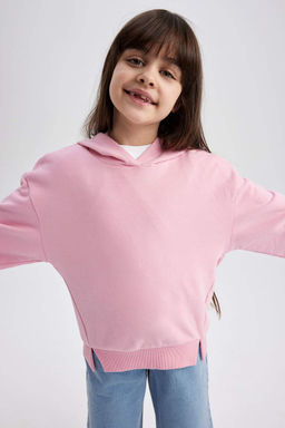 Толстовка с капюшоном для девочек свободного кроя - Defacto фото 4