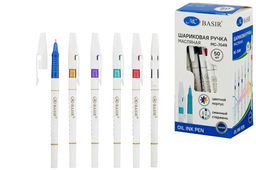 Ручка шар. "Basir" (MC-7049) на масляной основе, синяя, 0.7мм, белый корпус