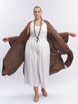 Кардиган льняной длинный TKA04052BEG18