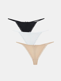 Dantel Detayl? Tanga K?lot 3l? Paket