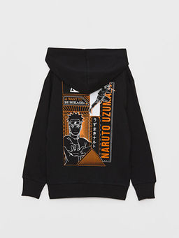 Bask?l? Uzun Kollu Erkek ?ocuk Hoodie - Waikiki фото 2