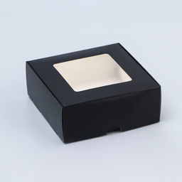 Цена за 10 шт. Коробка складная, крышка-дно, с окном, черная, 13 х 13 х 5 см - UPAK LAND фото 4