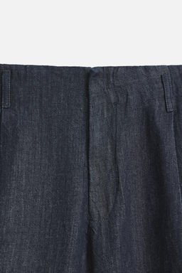 CROPPED WIDE-LEG DENIM TROUSERS - Zara фото 9
