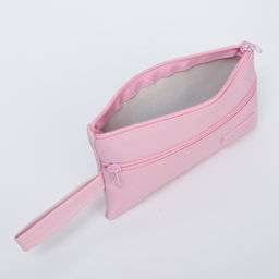Косметичка-пенал на молнии, плоская, с карманом, розовая - Simaland фото 3