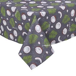 Скатерть декоративная Радушная хозяйка 145х145, рогожка, 100 % хлопок, Кокосы серый - Традиция фото 2