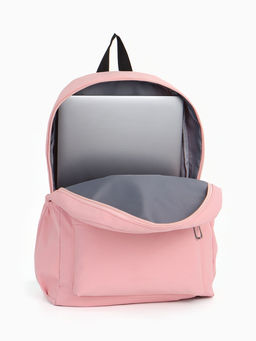 Рюкзак школьный на молнии, с карманами, с принтом, размер 30?12?43 см, розовый