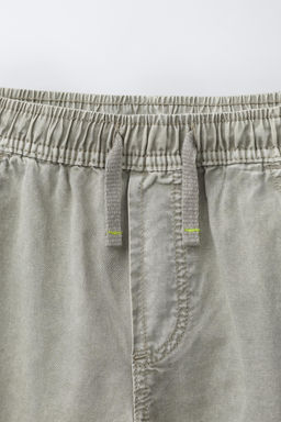 PANTAL?N BAGGY EFECTO LAVADO CON ALGOD?N Y LINO / Gris topo - Zara фото 3