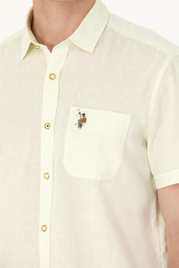 U. S. Polo Assn / Мужская светло-желтая рубашка с коротким рукавом - U.s. polo assn фото 14