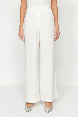 TRENDYOLMILLA Ekru Yuksek Bel Wide Leg Genis Paca Dokuma Pantolon TWOAW24PL00332 фото 6