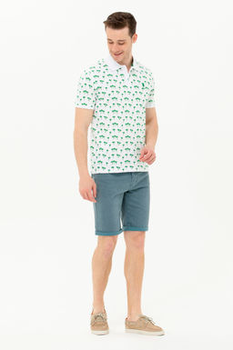 U. S. Polo Assn Мужская зеленая футболка с воротником-поло - U.s. polo assn фото 4