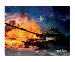 Коврик для мыши Perfeo "Tanks 2", ткань + резиновое основание, 320*240*3мм, с рисунком (PF_D0697)
