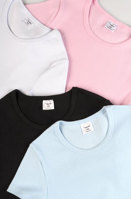 Укороченная футболка в рубчик для девочки Happyfox фото 8