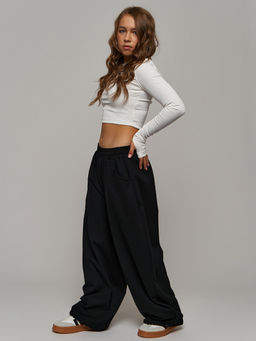 Утепленные брюки с начесом футер багги - Nota bene фото 10