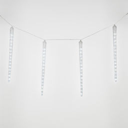 ULD-E3005-300/DTK WHITE IP44 ICICLE Занавес светодиодный фигурный Сосульки, соединяемый, 2,7х0,42м. 10 подвесов. Белый свет. Провод прозрачный. TM Uniel. - Volpe фото 2