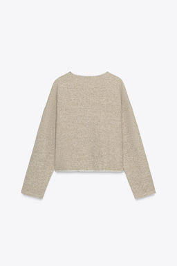 RUSTIC SWEATSHIRT WITH V-NECK - Zara фото 6