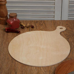 Доска разделочная деревянная «Круг с ручкой классика», 38×30×0.6 см