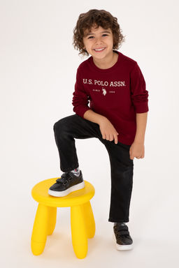 Erkek _ocuk Bordo Bisiklet Yaka Sweatshirt Sepette S_rpriz _ndirim - U.s. polo assn фото 4