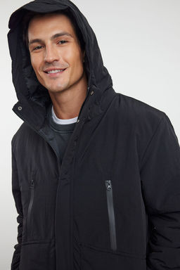 TRENDYOL MAN Erkek Siyah Regular Fit Taslan K?sl?k Parka Mont TMNAW25MO00008 - Trendyolmilla фото 2