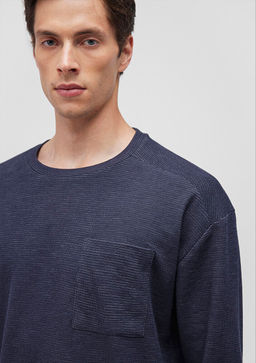 Lacivert Basic Tisort - Mavi фото 5