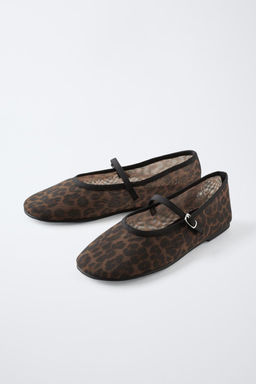 ORGANZA ANIMAL PRINT BALLET FLATS - Zara фото 4