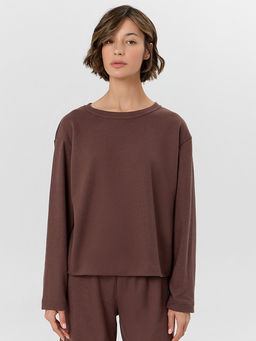 Комплект домашний Mark Formelle джемпер и брюки из полиэстера и хлопка шоколад  фото 3